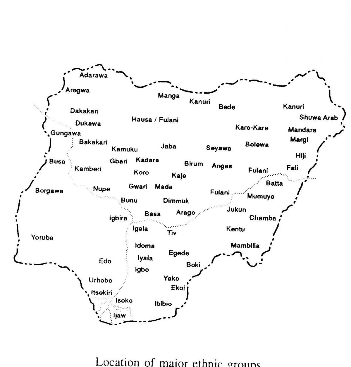trage nigeria hartă
