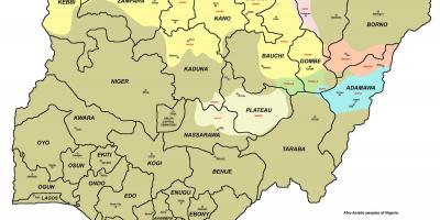 Hartă de nigeria, cu 36 de state