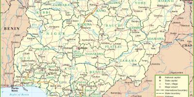 Harta nigeria arată drumurile principale