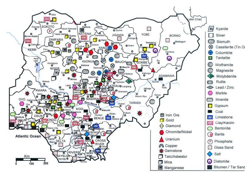 minerale harta din nigeria