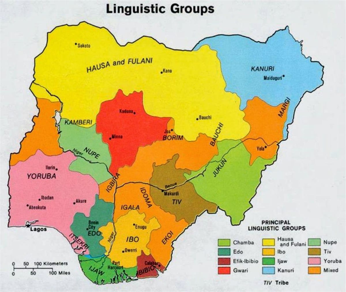 Harta nigerian triburi