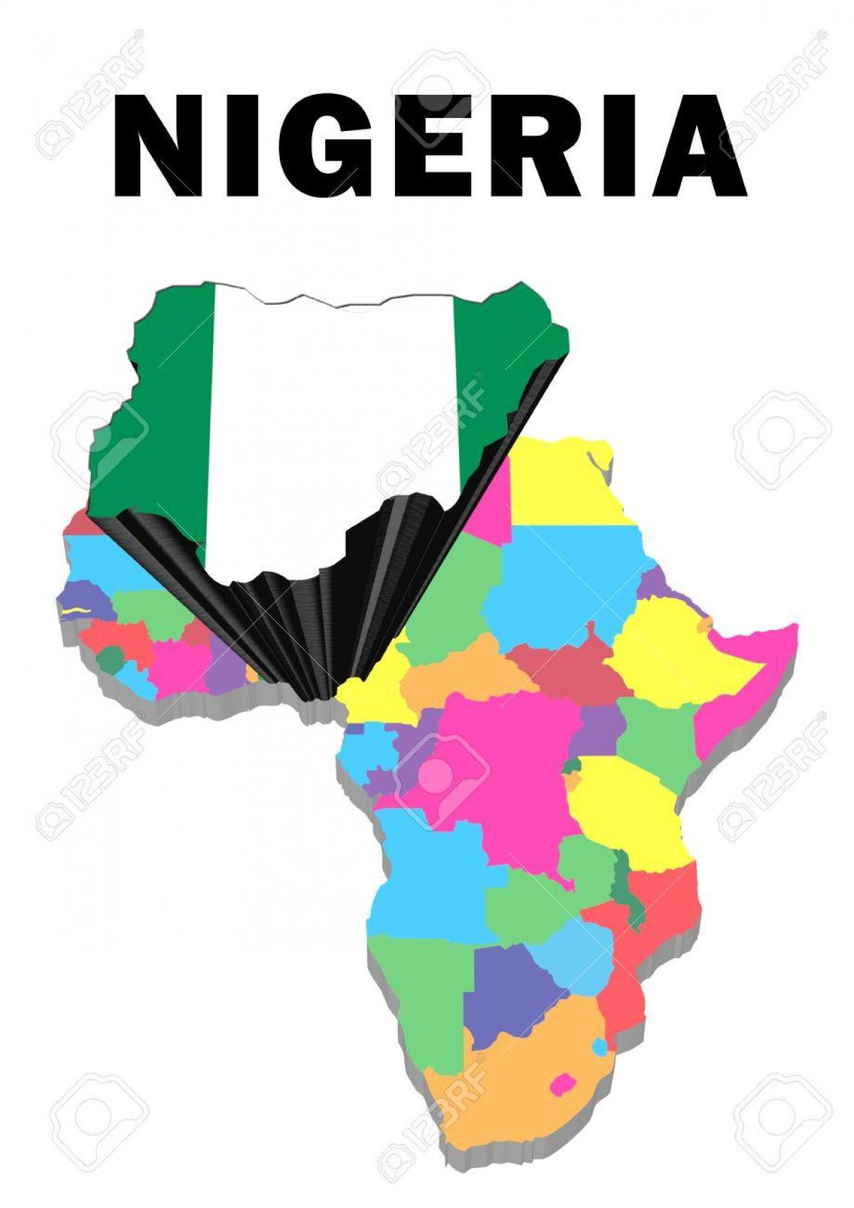 o hartă a africii cu nigeria evidențiate