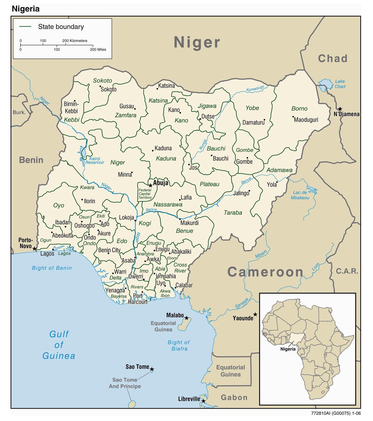 harta cu orase nigeria