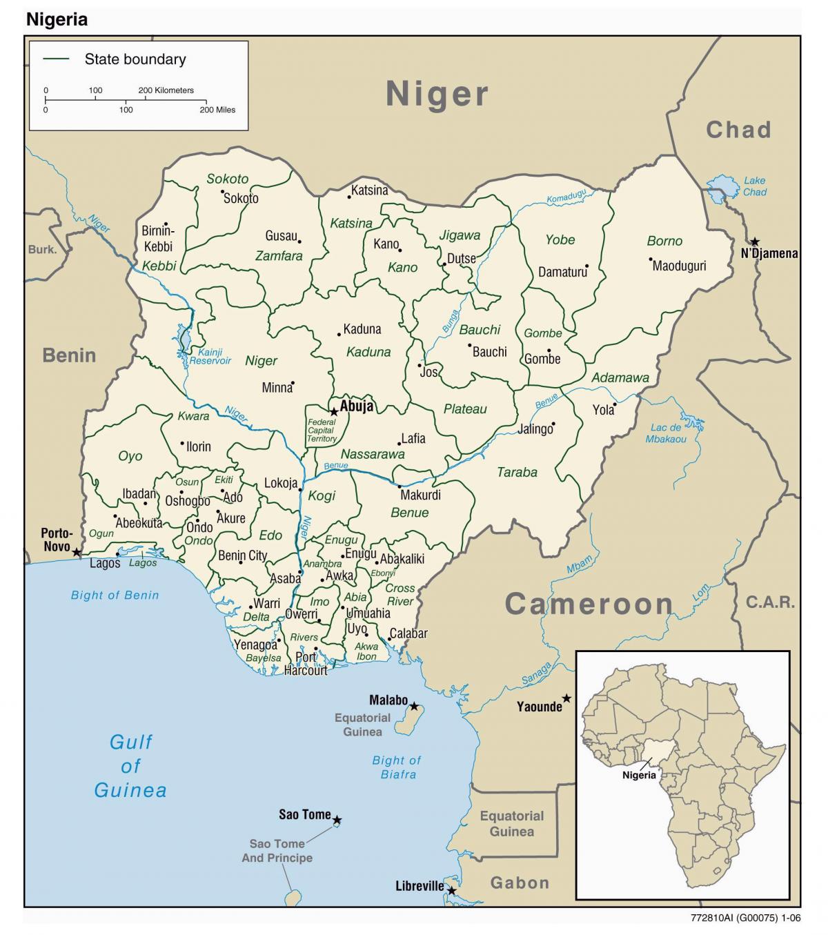 harta cu orase nigeria