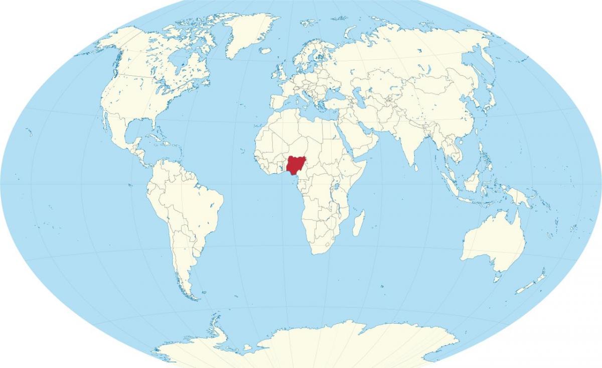 hartă a lumii care arată nigeria