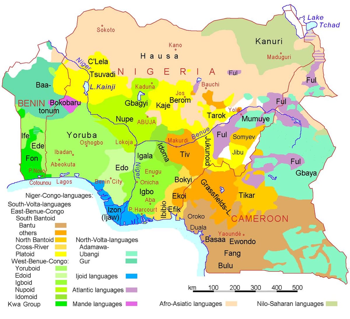 nigeria limba hartă
