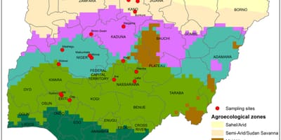 Harta nigeria arată culturilor de distribuție