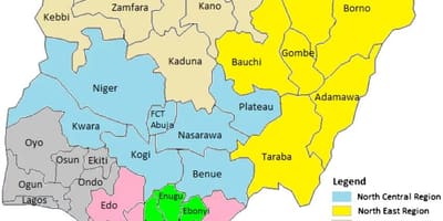 Harta nigeria arată geopolitice zone