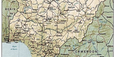 Harta geografică a nigeria