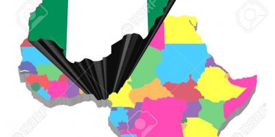 O hartă a africii cu nigeria evidențiate
