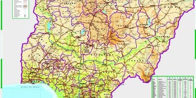 Harta nigeria distanța rutieră