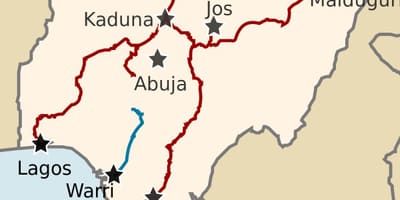 Harta nigeria arată liniile de cale ferată