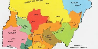 Harta nigeria arată grupuri etnice
